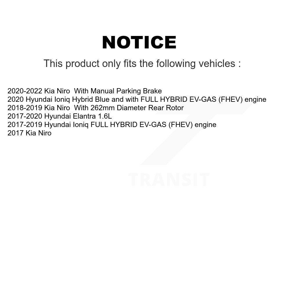 Rear Drilled Slot Brake Rotor Ceramic Pad Kit For Hyundai Elantra Kia Niro Ioniq