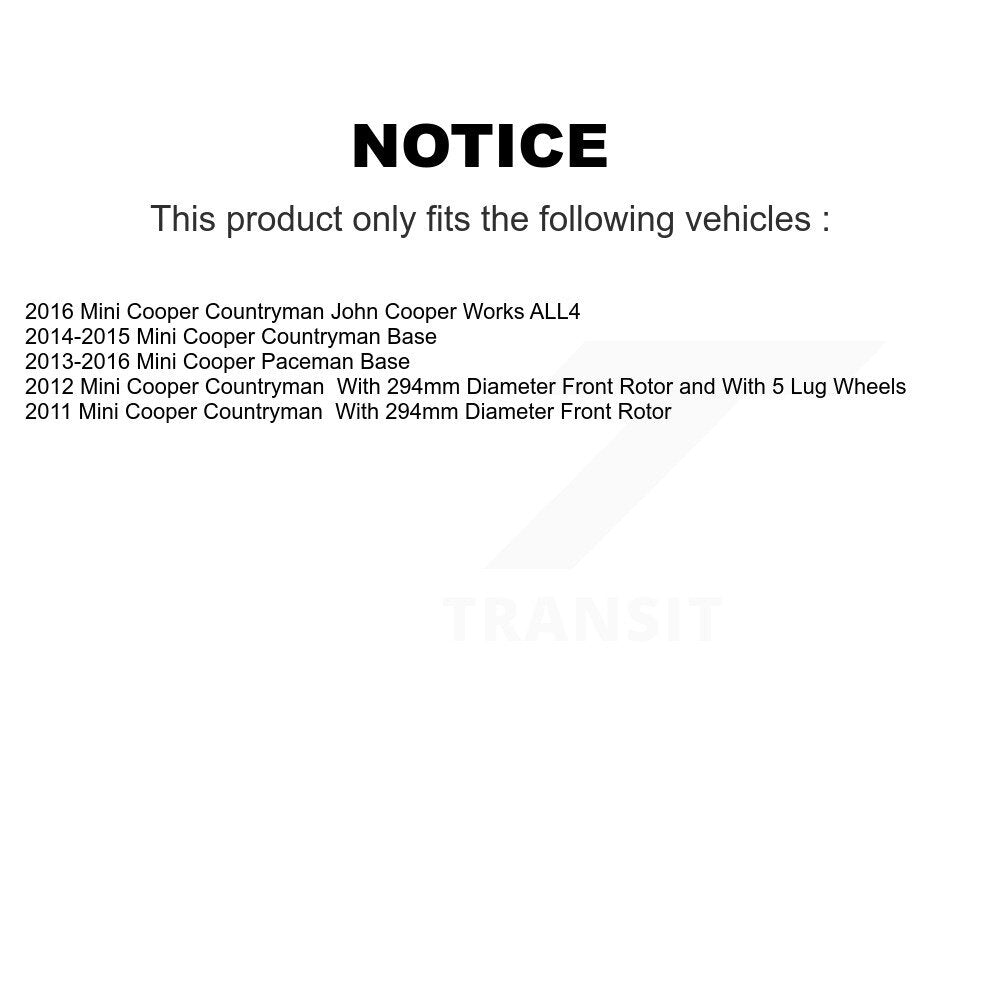 Front Coat Drill Slot Disc Brake Rotor Ceramic Pad Kit For Mini Cooper Countryman Paceman KDT-100800