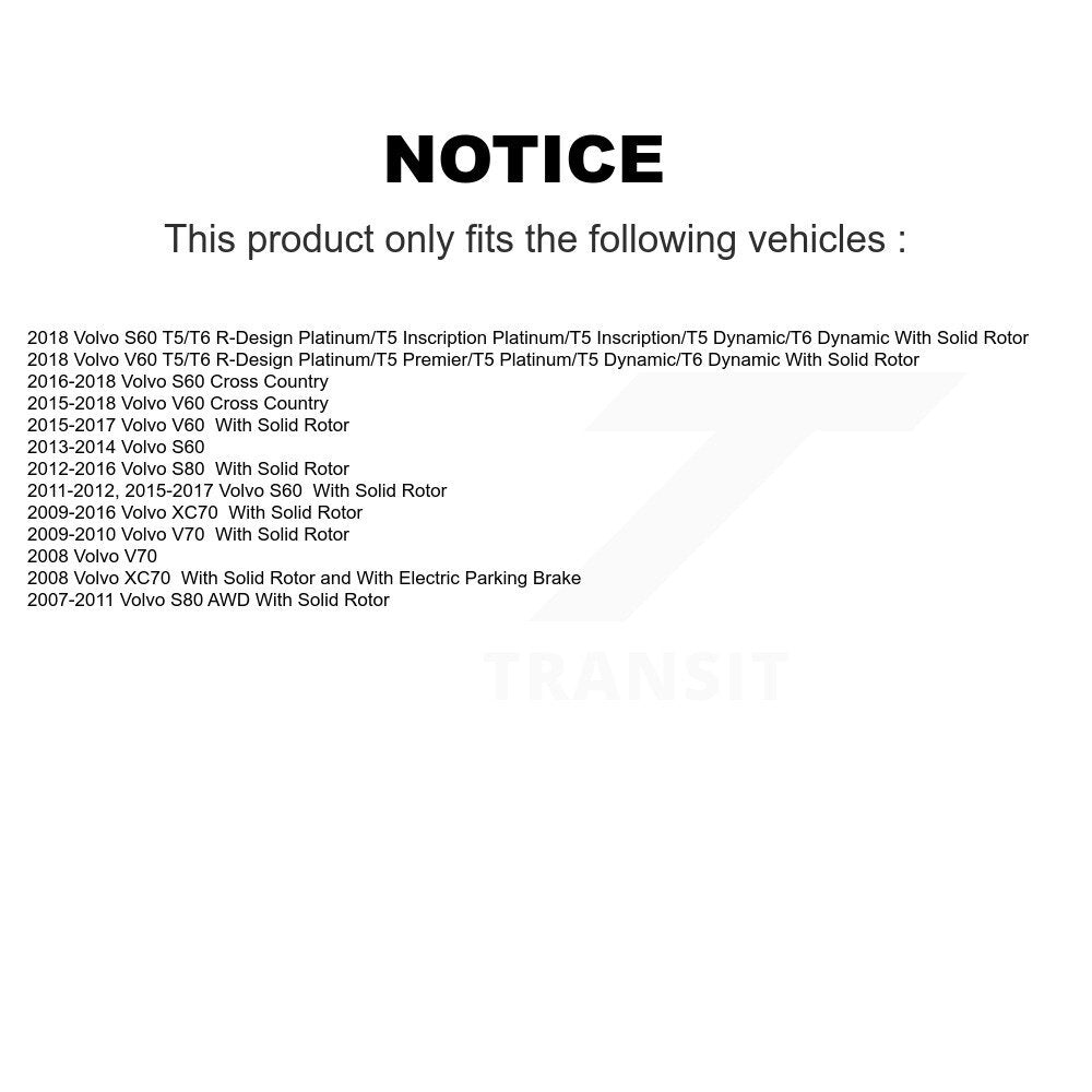 Kit de plaquettes en céramique pour Rotor de frein, fente de perçage arrière, pour Volvo S60 XC70 S80 V60 Cross V70 