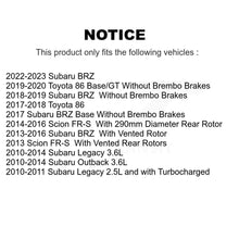Load image into Gallery viewer, Rear Drill Slot Brake Rotor Ceramic Pad Kit For Subaru Outback Legacy Scion FR-S