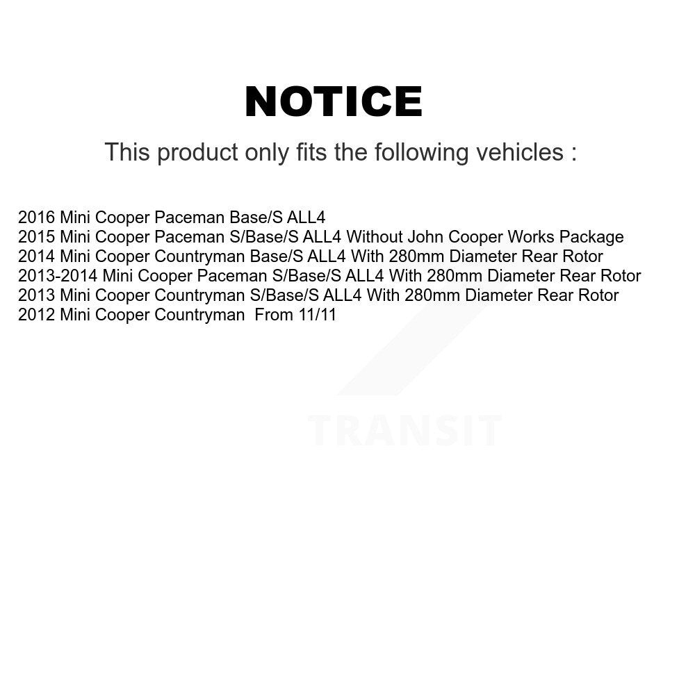 Kit de plaquettes en céramique pour Rotor de frein à fente arrière, pour Mini Cooper Countryman Paceman 