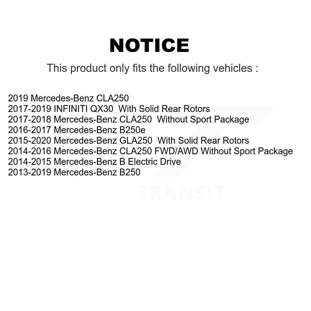 Rear Drill Slot Brake Rotor Ceramic Pad Kit For Mercedes-Benz GLA250 CLA250 QX30