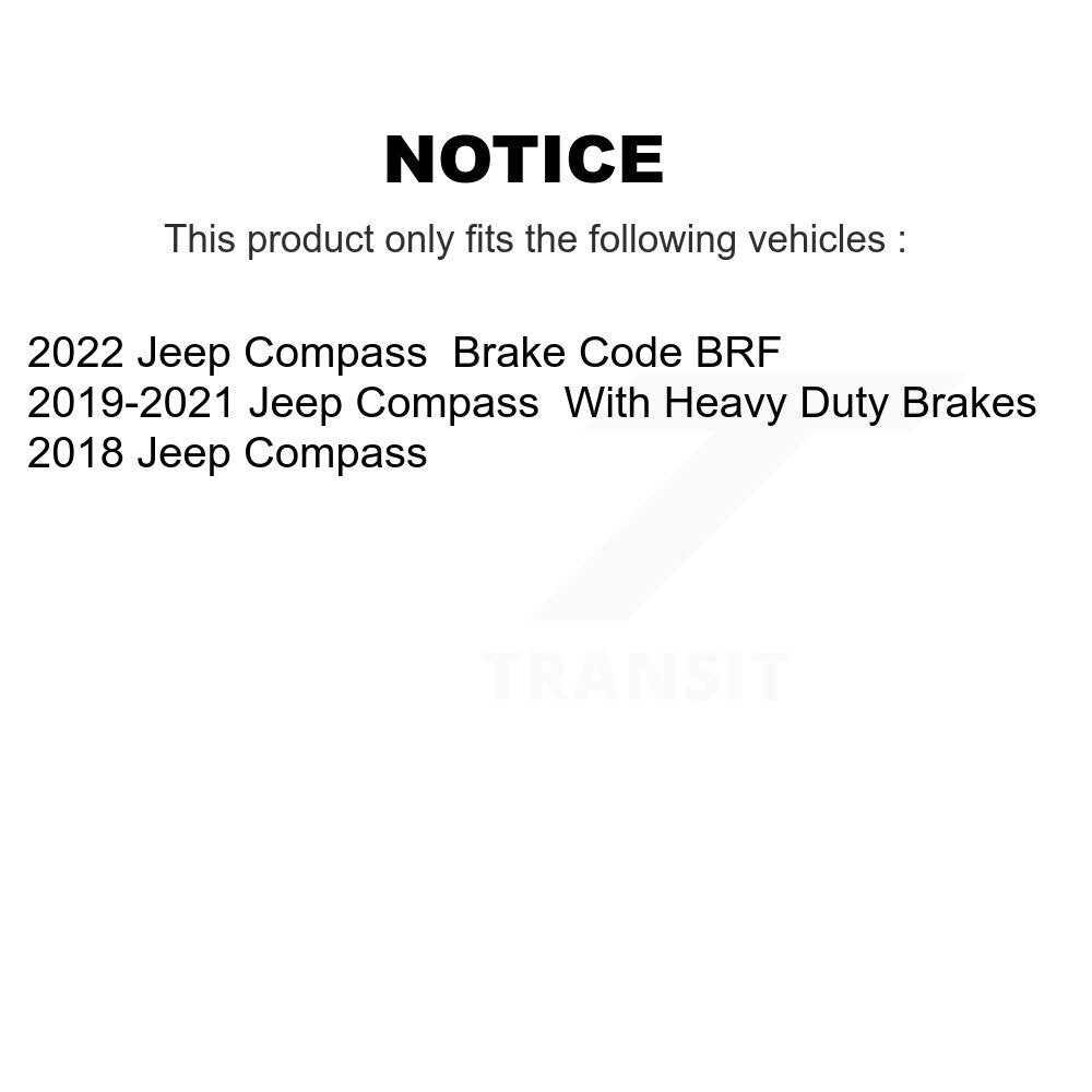 Front Rear Coated Drilled Slot Disc Brake Rotor Ceramic Pad Kit For Jeep Compass