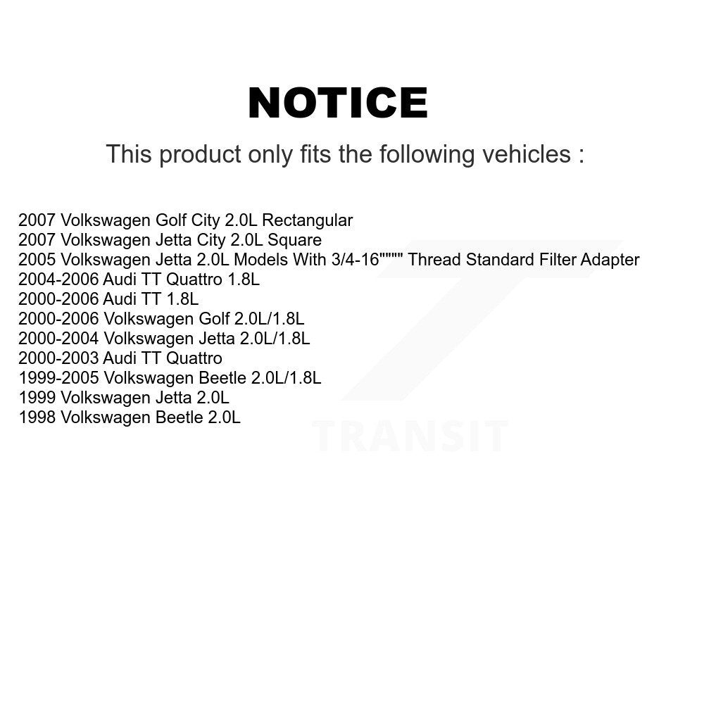 Air Cabin Engine Oil Filters (3 Total) Kit For Volkswagen Jetta Golf TT