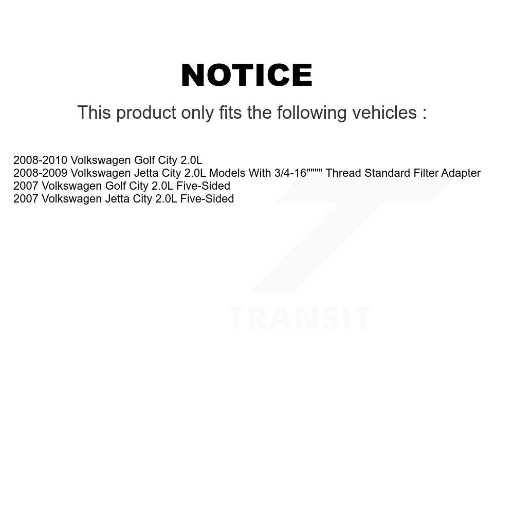 Air Cabin Engine Oil Filters (3 Total) Kit For Volkswagen Golf City 2.0L