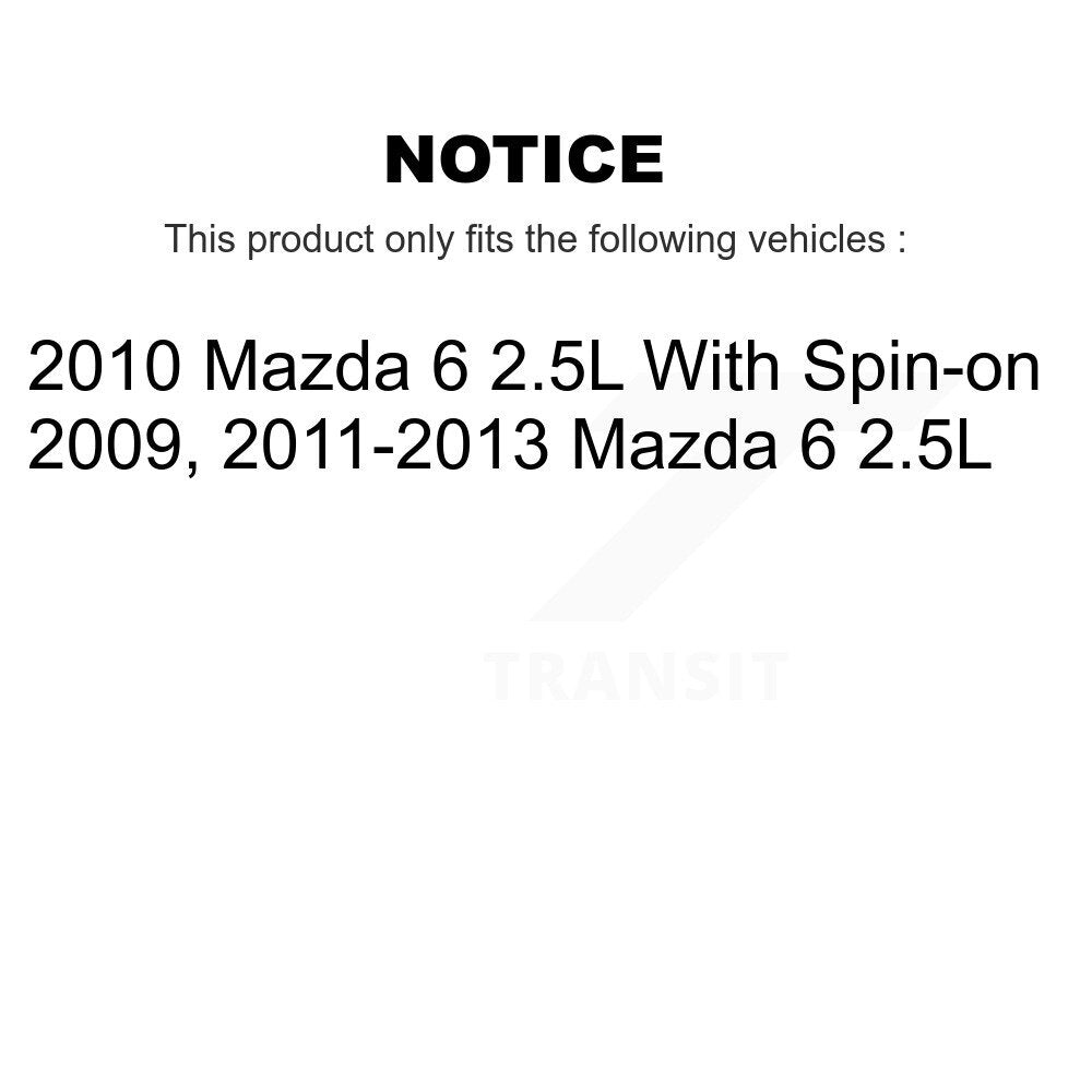 Air Cabin Engine Oil Filters (3 Total) Kit For Mazda 6 2.5L KFM-100206