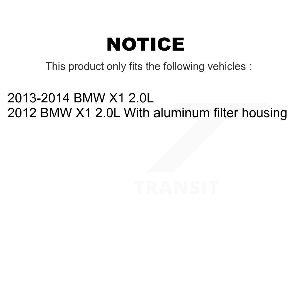 Air Cabin Engine Cartridge Oil Filters (3 Total) Kit For BMW X1 2.0L KFM-100576