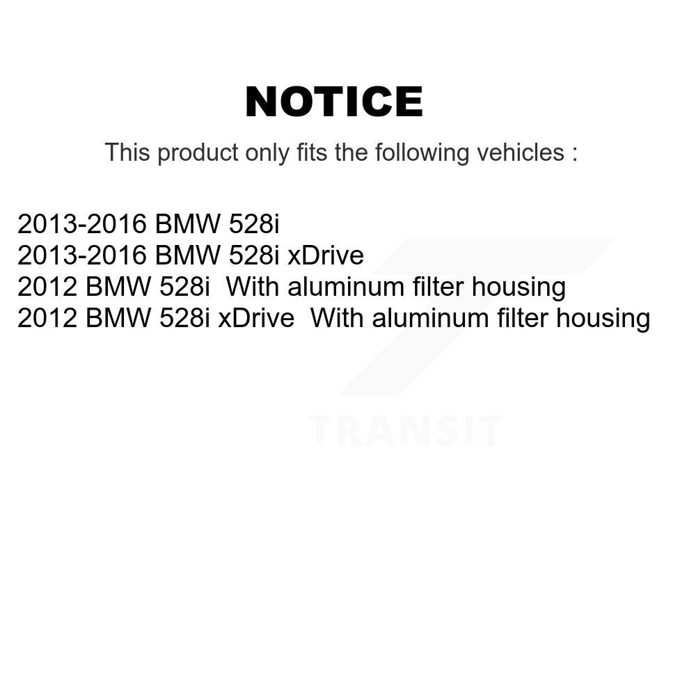 Air Cabin Engine Cartridge Oil Filters (6 Total) Kit For BMW 528i xDrive