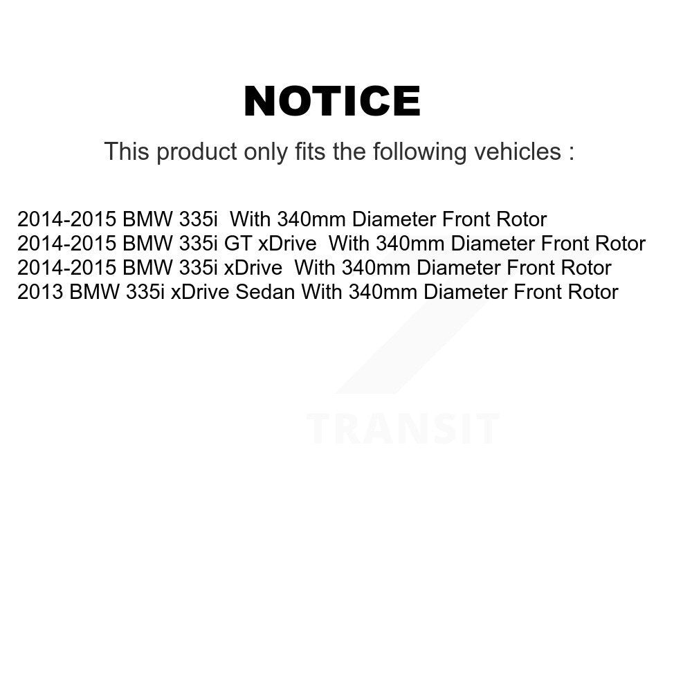 Front Coated Brake Rotor & Ceramic Pad Kit For BMW 335i xDrive 435i 328i GT 328d