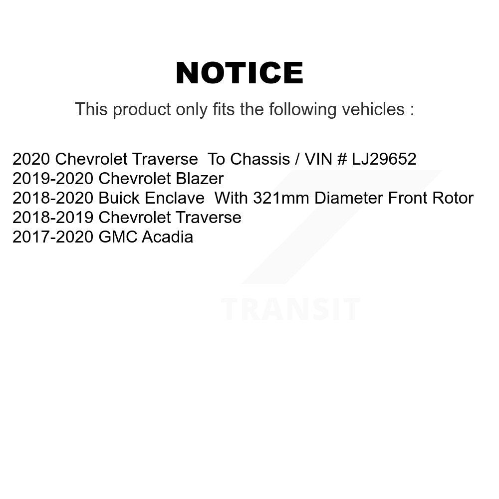 Front Coated Brake Rotor Ceramic Pad Kit For Chevrolet Traverse GMC Acadia Buick