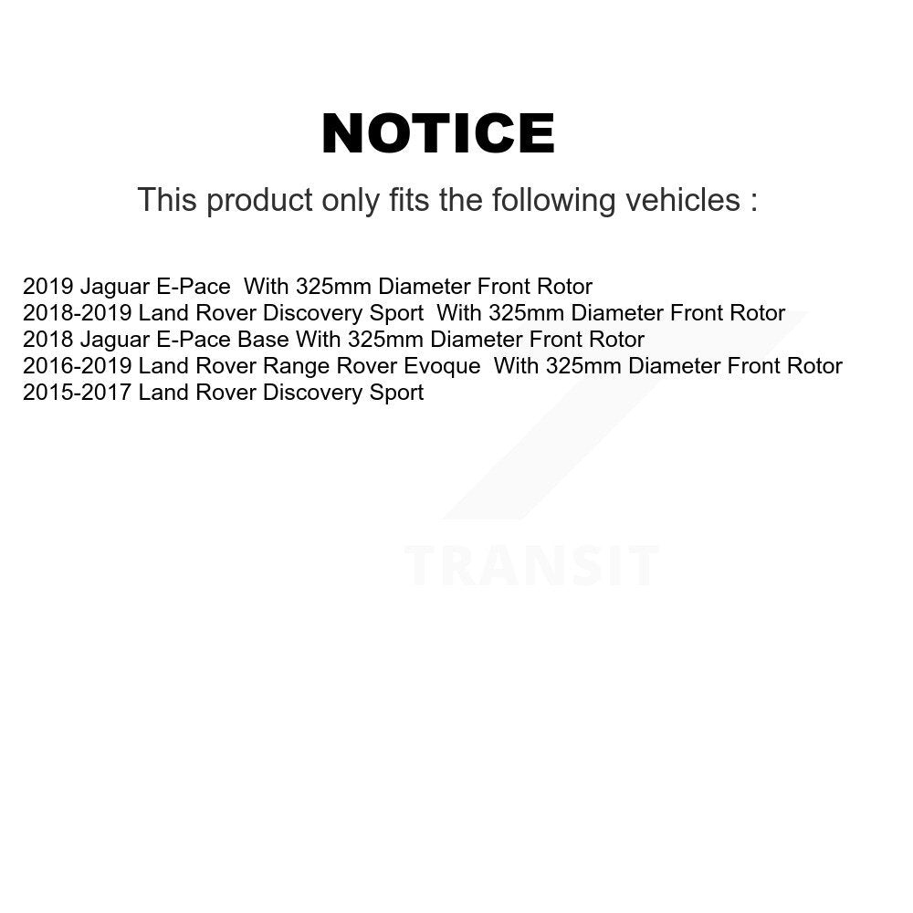 Front Coat Disc Brake Rotor Ceramic Pad Kit For Land Rover Discovery Sport Range