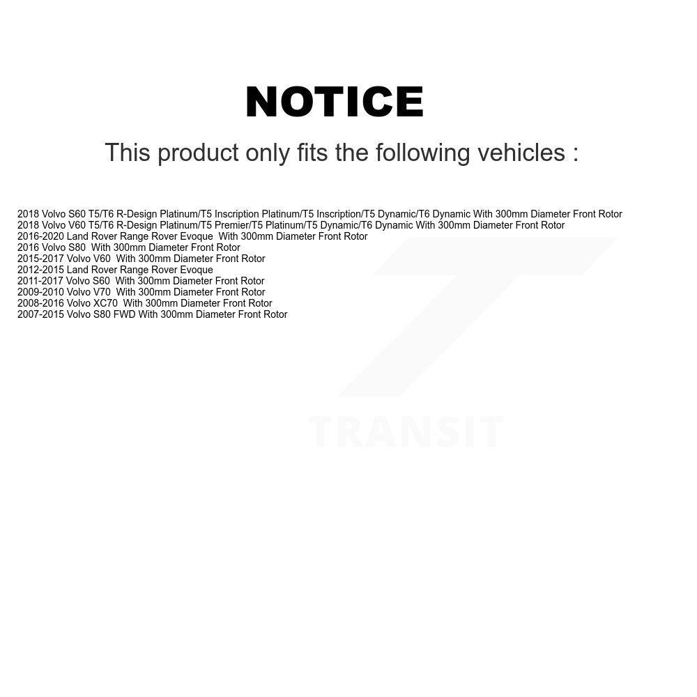 Front Coated Brake Rotor Ceramic Pad Kit For Volvo S60 XC70 S80 Land Rover Range