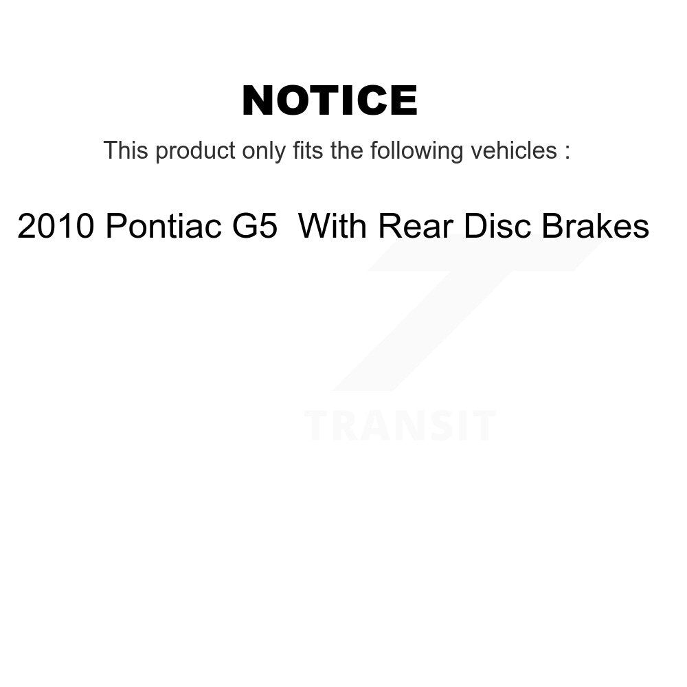 Front Coat Brake Rotor Ceramic Pad Kit For 2010 Pontiac G5 With Rear Disc Brakes