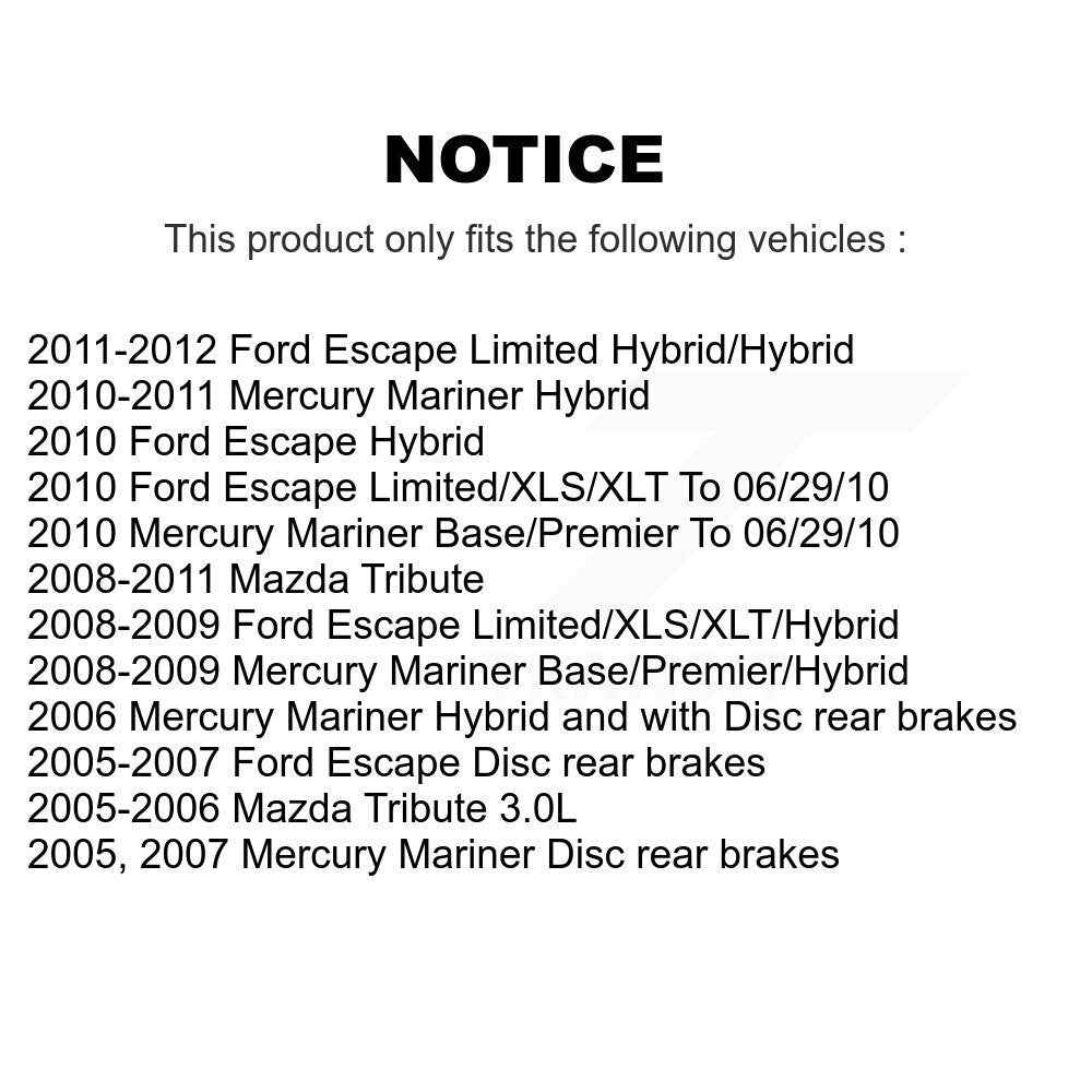 Front Coated Brake Rotor & Ceramic Pad Kit For Ford Escape Mercury Mariner Mazda