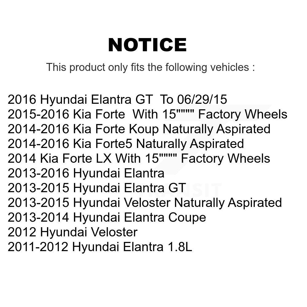 Front Coat Brake Rotor Ceramic Pad Kit For Hyundai Elantra Kia Forte Veloster GT