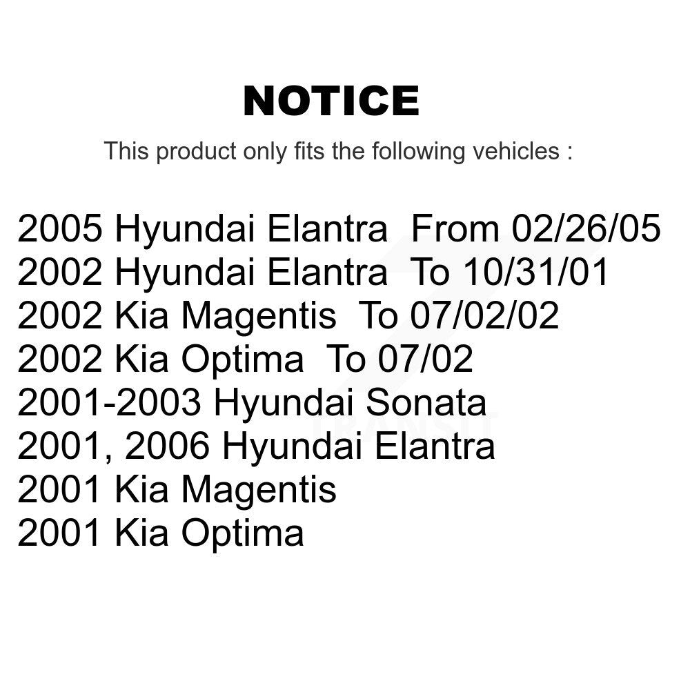 Front Coated Brake Rotor & Ceramic Pad Kit For Hyundai Elantra Sonata Kia Optima