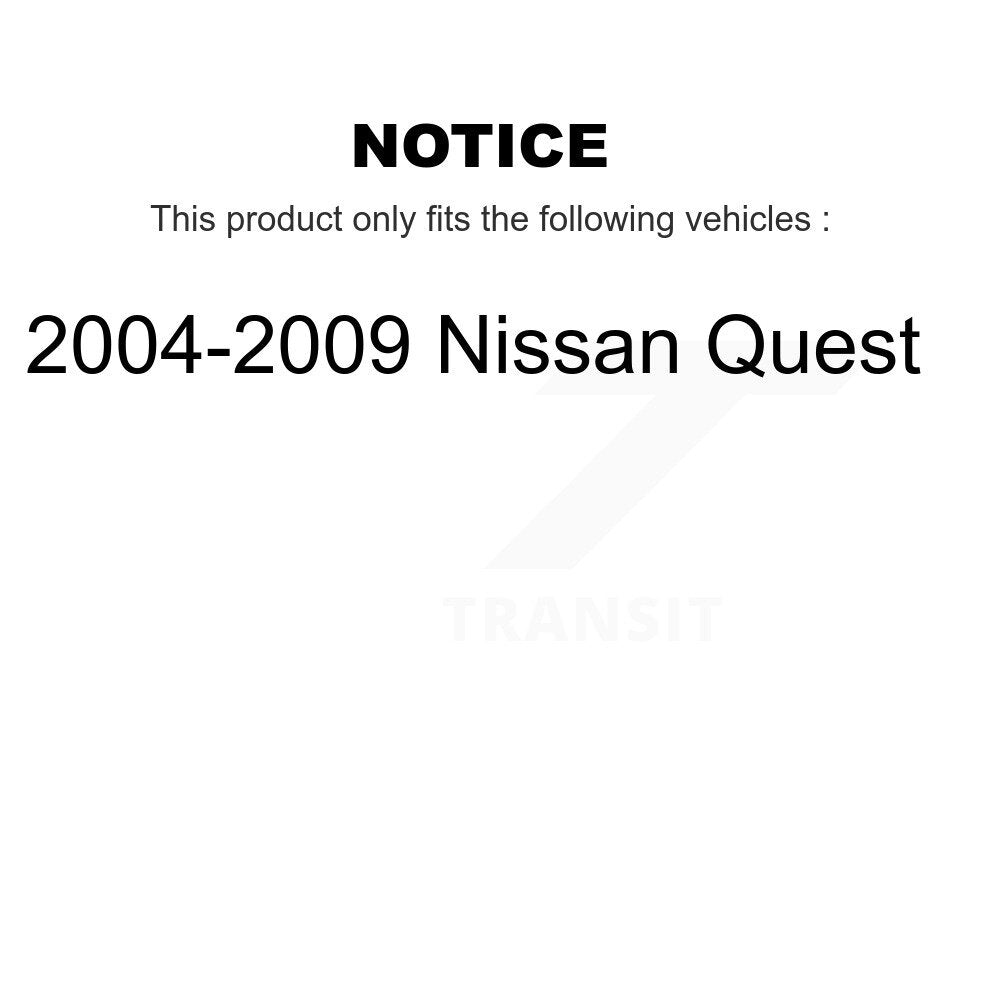 Rotors de frein à disque à revêtement avant et kit de plaquettes en céramique pour Nissan Quest 2004-2009 