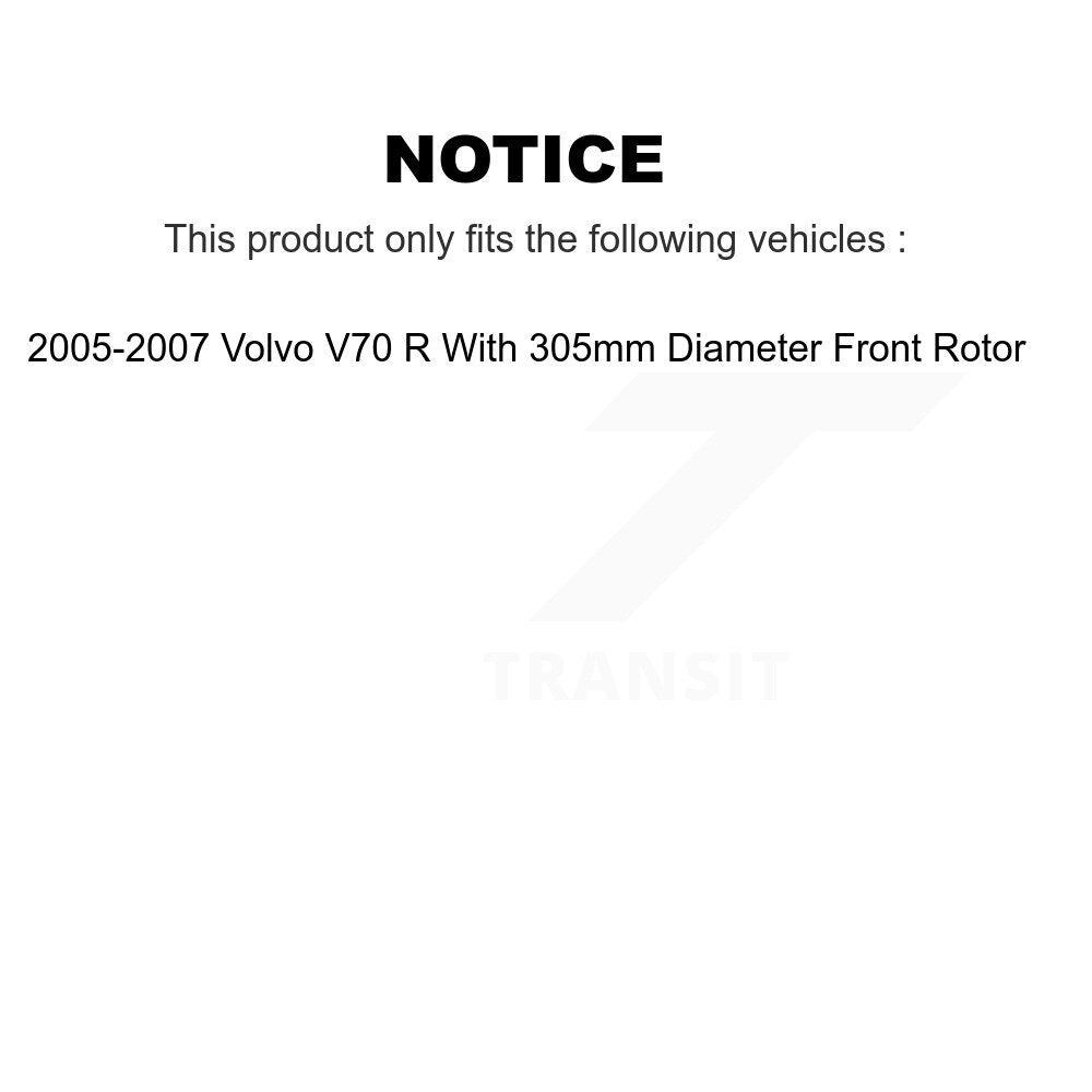 Kit de protection en céramique de rotor de frein de manteau avant pour Volvo V70 R avec un diamètre de 305 mm 