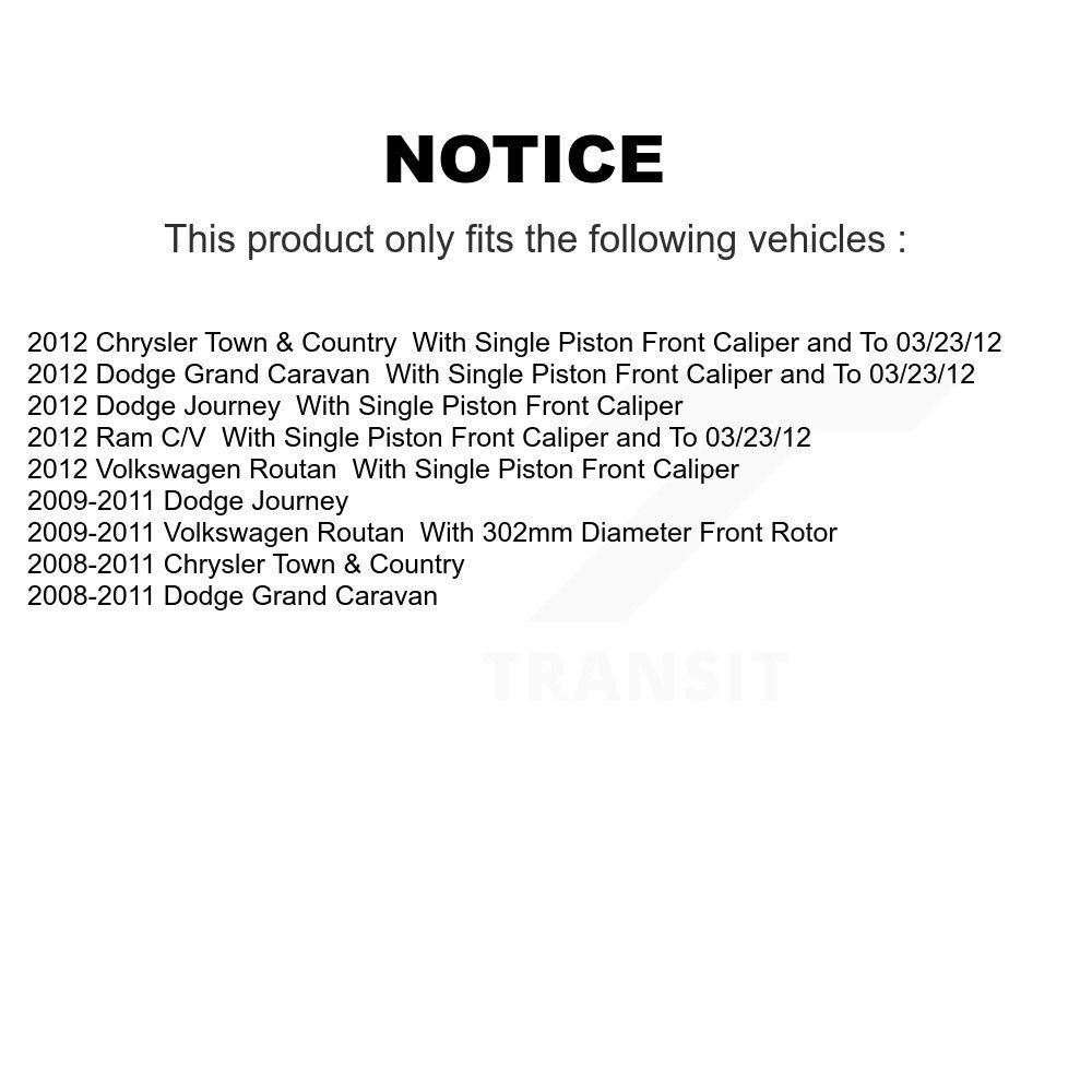 Front Rear Coated Brake Rotor Ceramic Pad Kit For Dodge Grand Caravan Chrysler &