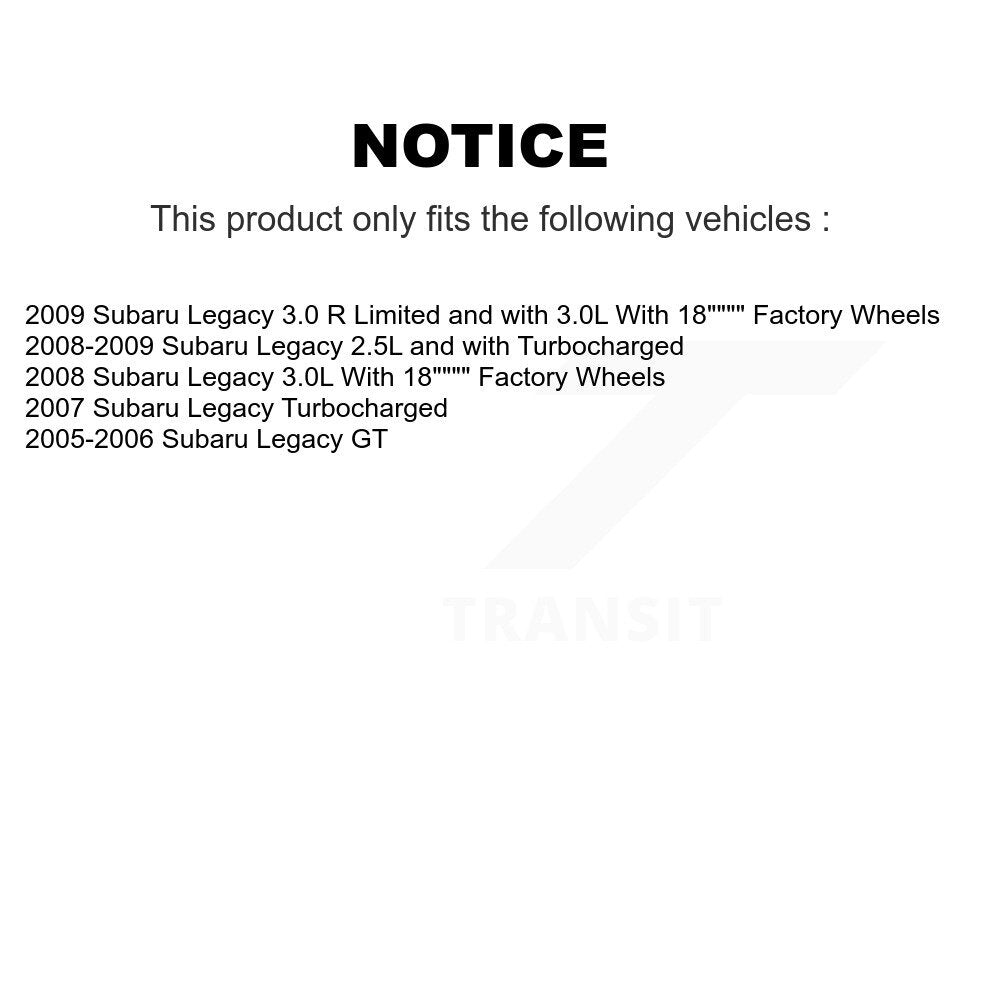 Front Rear Coated Disc Brake Rotors And Ceramic Pads Kit For Subaru Legacy