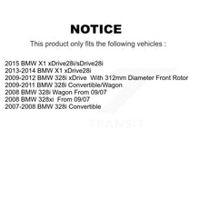 Charger l'image dans la galerie, Front Rear Coated Disc Brake Rotors Ceramic Pad Kit For BMW 328i xDrive X1 328xi