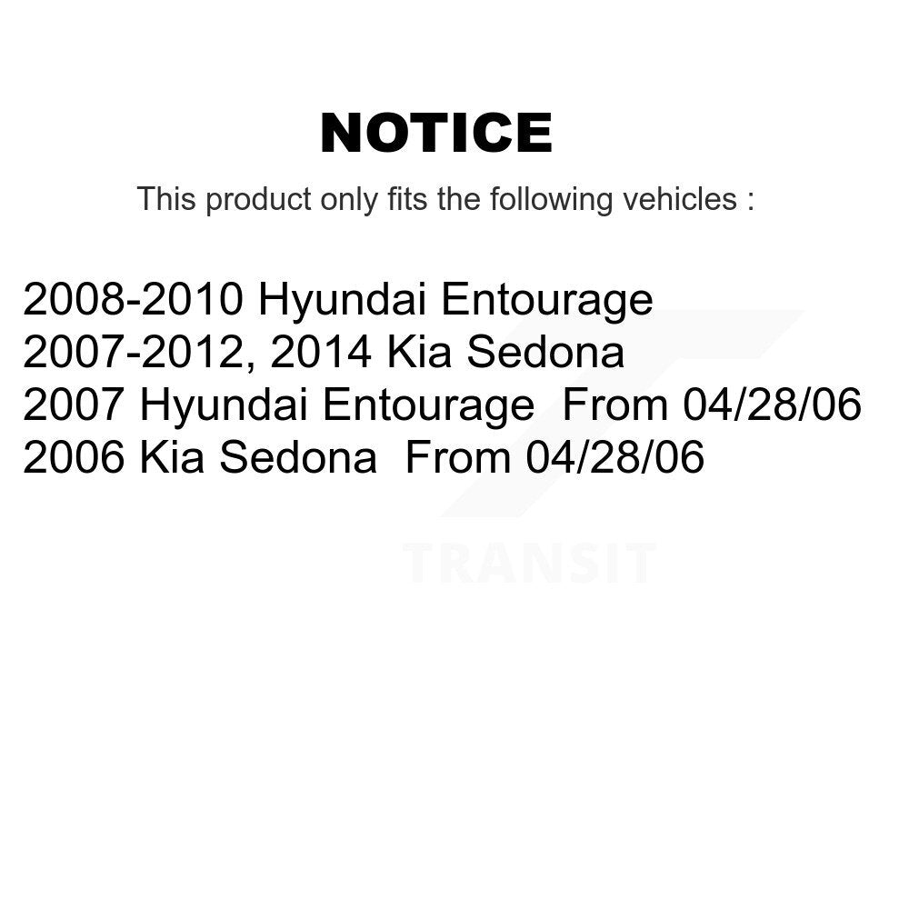 Front Rear Coated Brake Rotor & Ceramic Pad Kit For Kia Sedona Hyundai Entourage