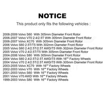 Load image into Gallery viewer, Front Rear Coated Disc Brake Rotors &amp; Ceramic Pad Kit For Volvo S60 V70 XC70 S80