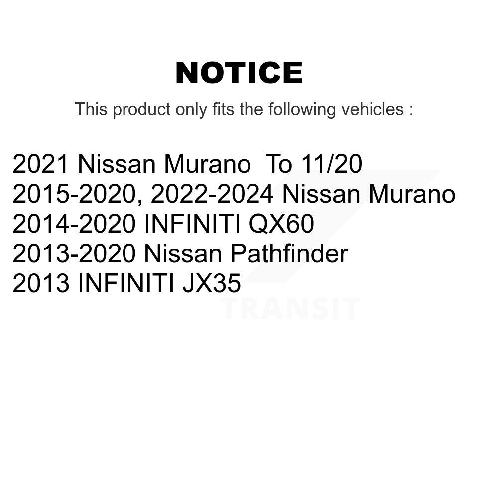 Front Rear Coated Brake Rotors Ceramic Pad Kit For Nissan Pathfinder Murano QX60