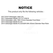 Charger l'image dans la galerie, Front Rear Coated Disc Brake Rotor &amp; Ceramic Pad Kit For Volkswagen Jetta Beetle