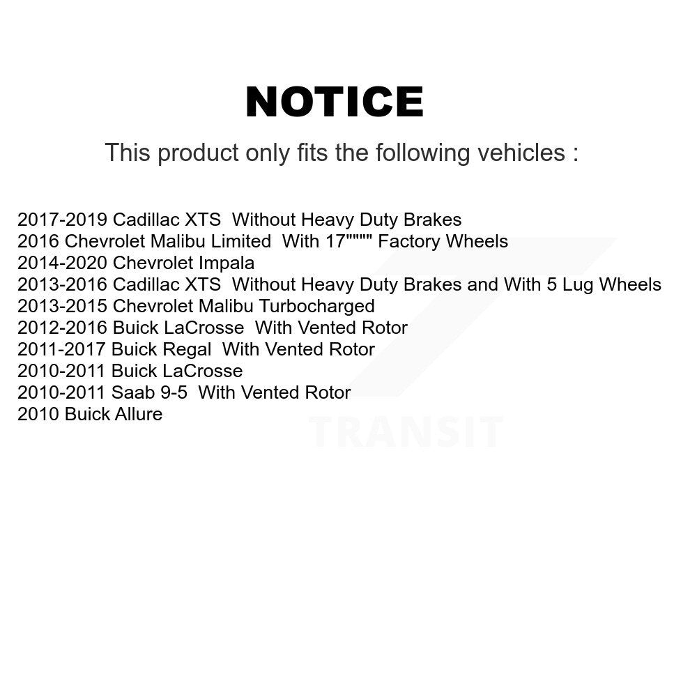Rear Coat Brake Rotor Ceramic Pad Kit For Chevrolet Malibu Buick Impala LaCrosse