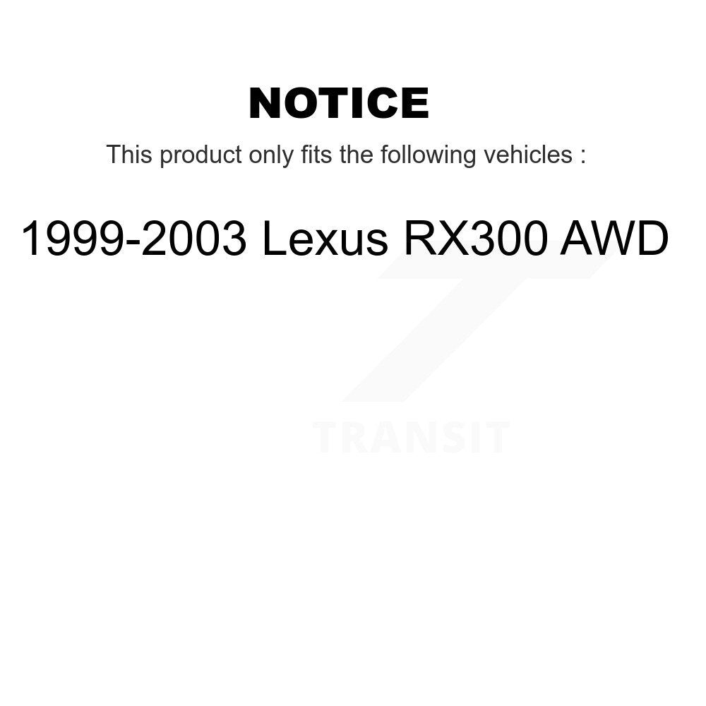 [Rear] 1999-2003 Lexus RX300 AWD Premium Coated Rotors & Ceramic Pads Brake Kit For Max Braking