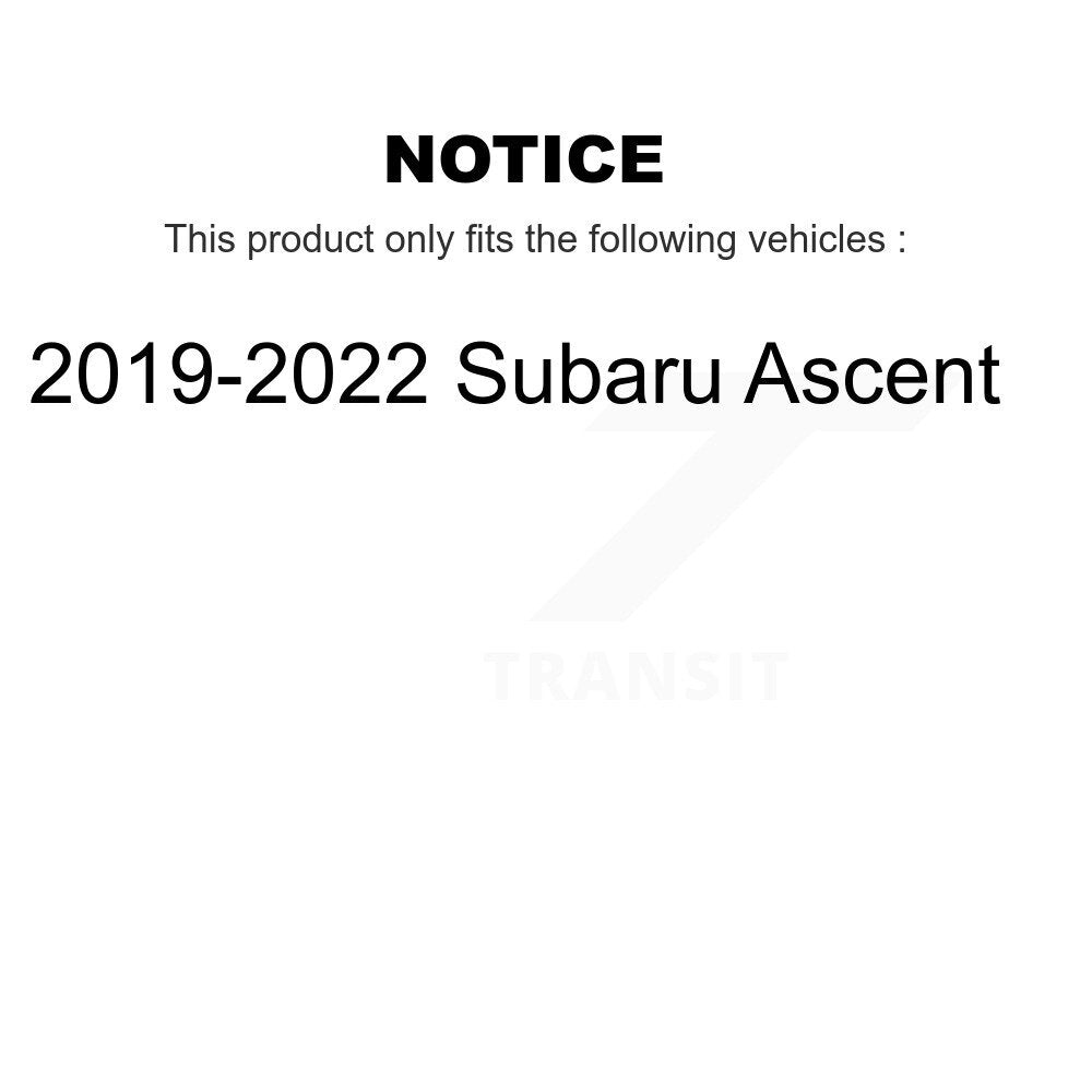 Rear Coated Disc Brake Rotors And Ceramic Pads Kit For 2019-2022 Subaru Ascent