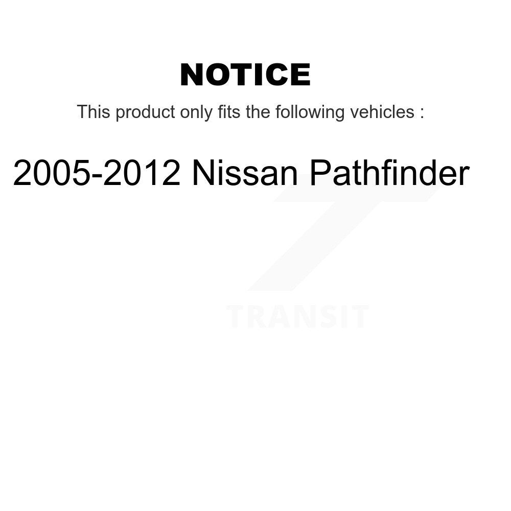 Rear Coated Disc Brake Rotor And Ceramic Pad Kit For 2005-2012 Nissan Pathfinder