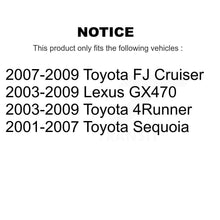 Charger l'image dans la galerie, Rear Coat Disc Brake Rotor Ceramic Pad Kit For Toyota 4Runner Sequoia FJ Cruiser