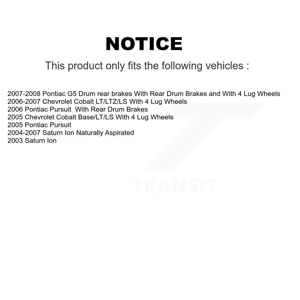 Front Rear Coat Brake Rotor Ceramic Pad Drum Kit For Chevrolet Cobalt Saturn Ion