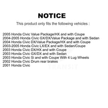 Charger l'image dans la galerie, Front Rear Coated Disc Brake Rotors Ceramic Pads And Drum Kit For Honda Civic