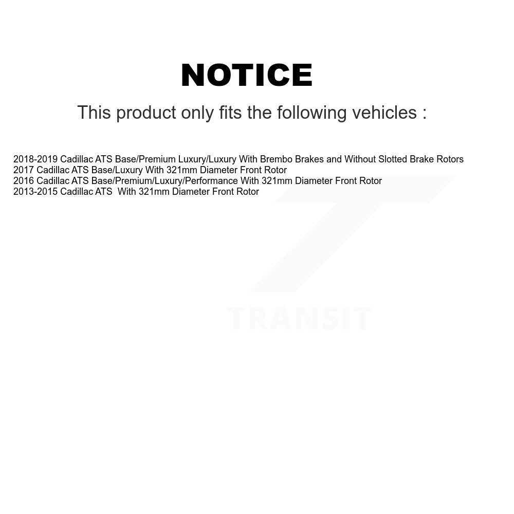 Front Coated Disc Brake Rotors And Ceramic Pads Kit For Cadillac ATS