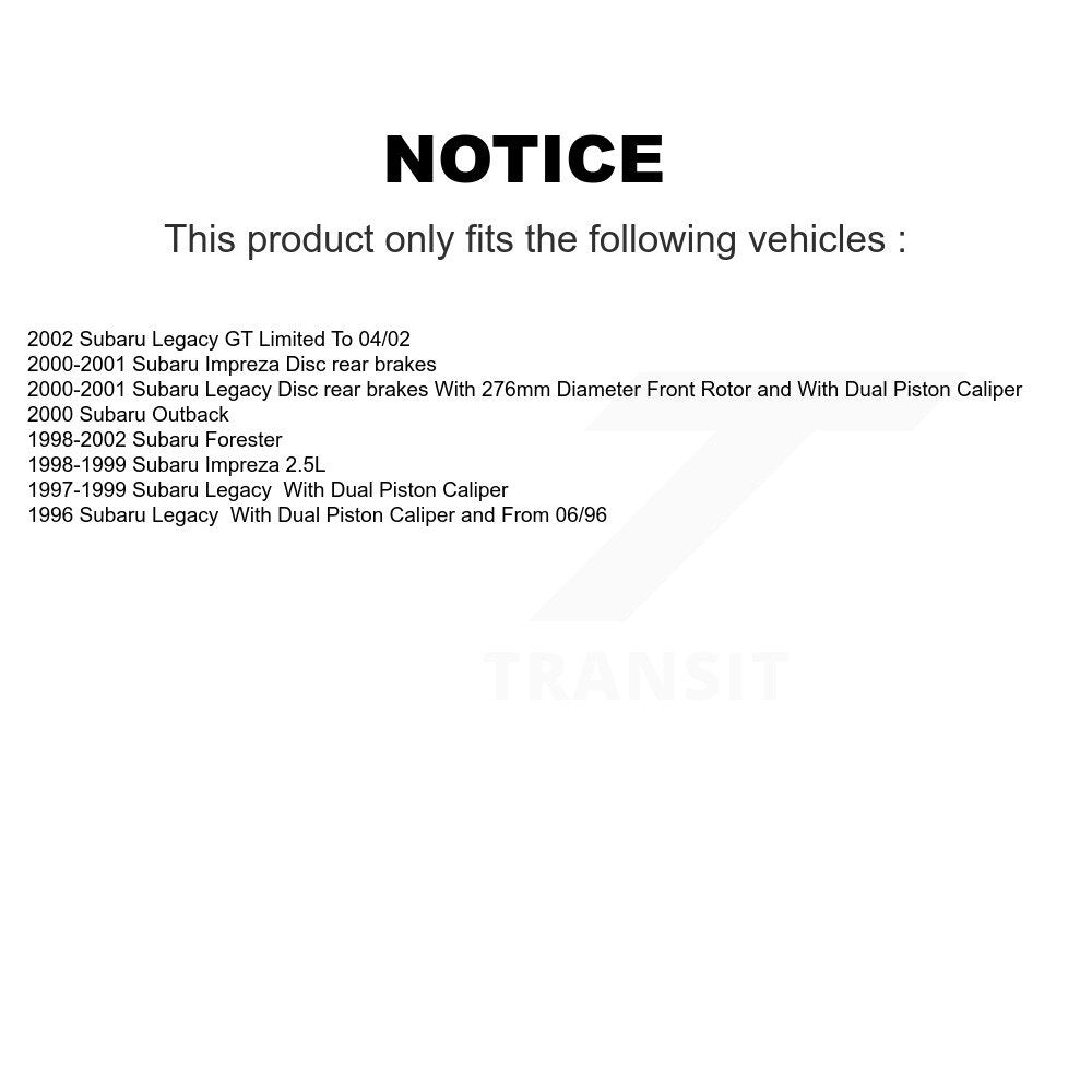 Front Coated Disc Brake Rotor Ceramic Pad Kit For Subaru Legacy Forester Outback