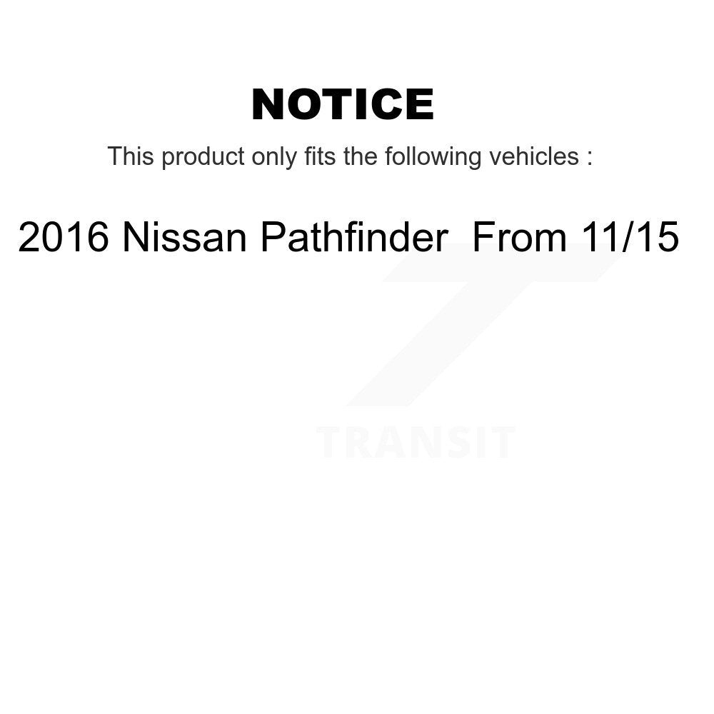 Front Coated Brake Rotor & Ceramic Pad Kit For 2016 Nissan Pathfinder From 11 15