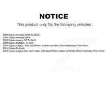 Charger l'image dans la galerie, Front Coated Disc Brake Rotors Ceramic Pad Kit For Subaru Outback Impreza Legacy