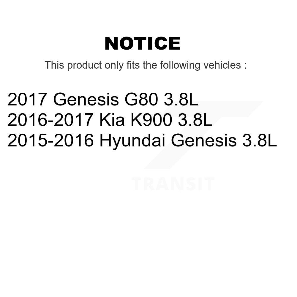 Front Coated Brake Rotor & Ceramic Pad Kit For Hyundai Genesis G80 Kia K900 3.8L