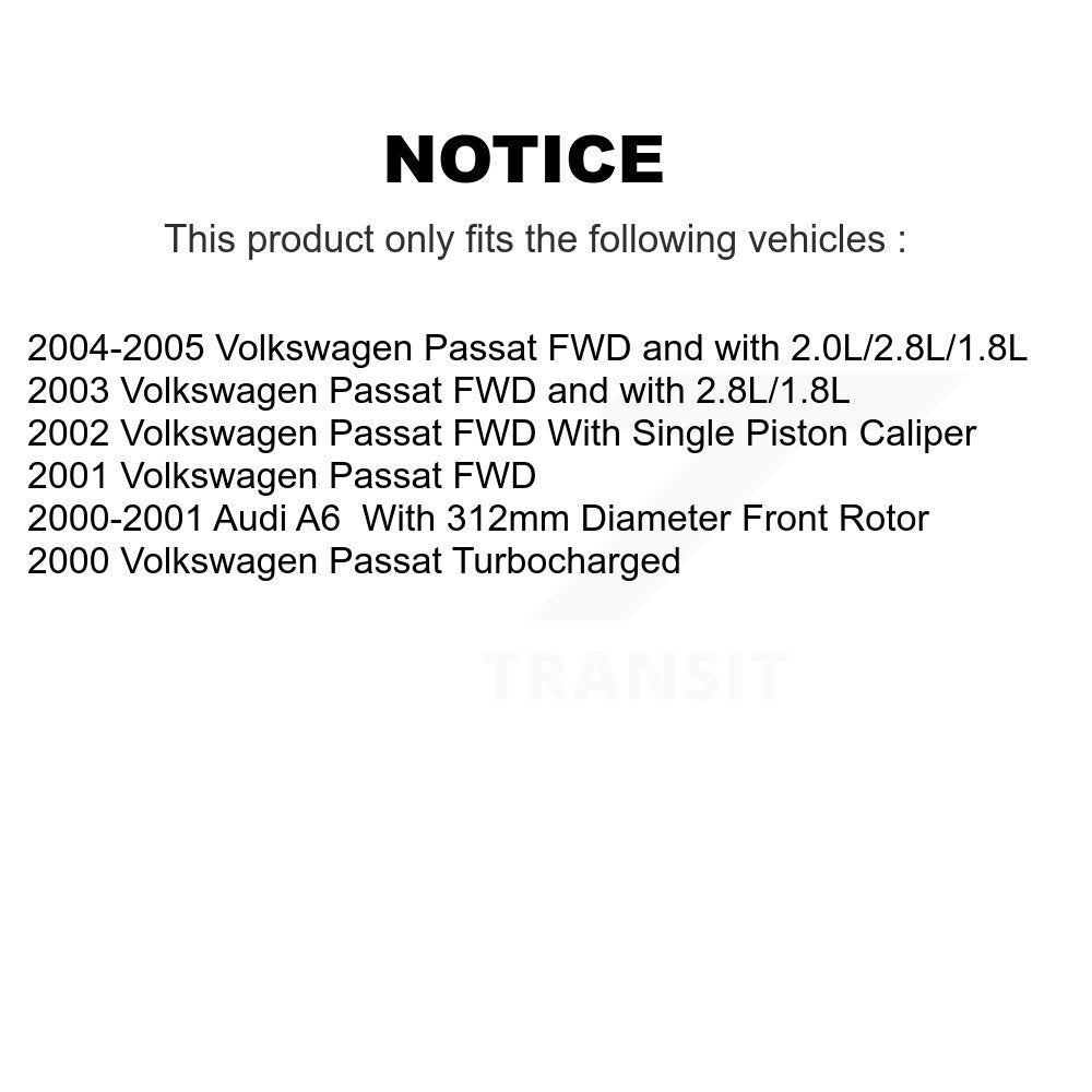 Front Rear Coated Disc Brake Rotors And Ceramic Pads Kit For Volkswagen Passat