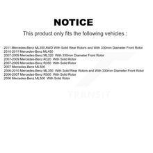 Charger l'image dans la galerie, Front Rear Coated Brake Rotor Ceramic Pad Kit For Mercedes-Benz ML350 R350 ML500