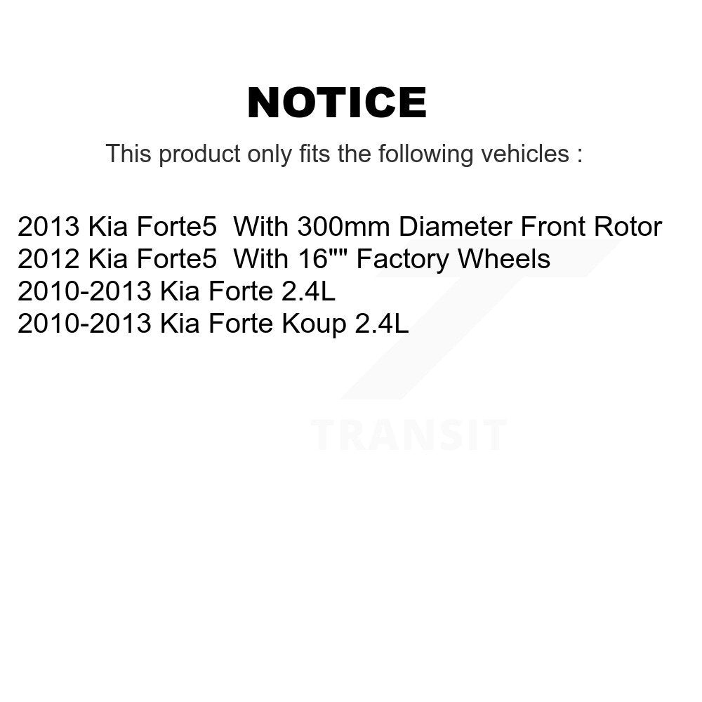 Front Rear Coated Disc Brake Rotor And Ceramic Pad Kit For Kia Forte Koup Forte5