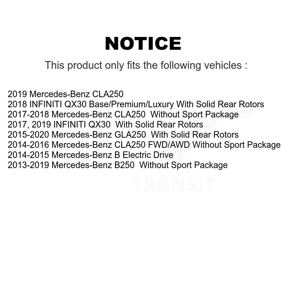 Front Rear Coat Brake Rotor Ceramic Pad Kit For Mercedes-Benz GLA250 CLA250 QX30
