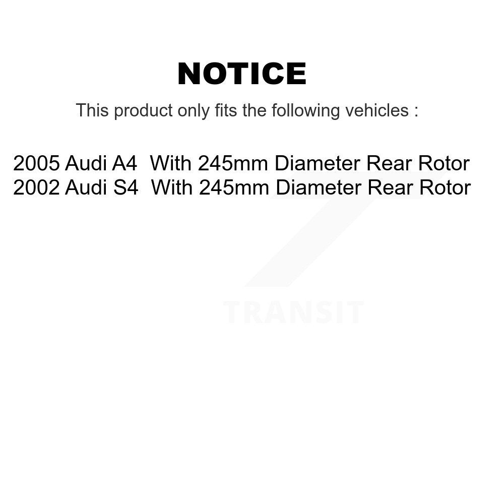 Rear Coated Disc Brake Rotors And Ceramic Pads Kit For Audi A4 S4