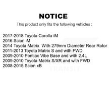 Charger l'image dans la galerie, Rear Coat Brake Rotor Ceramic Pad Kit For Scion xB Toyota Matrix Pontiac Vibe iM