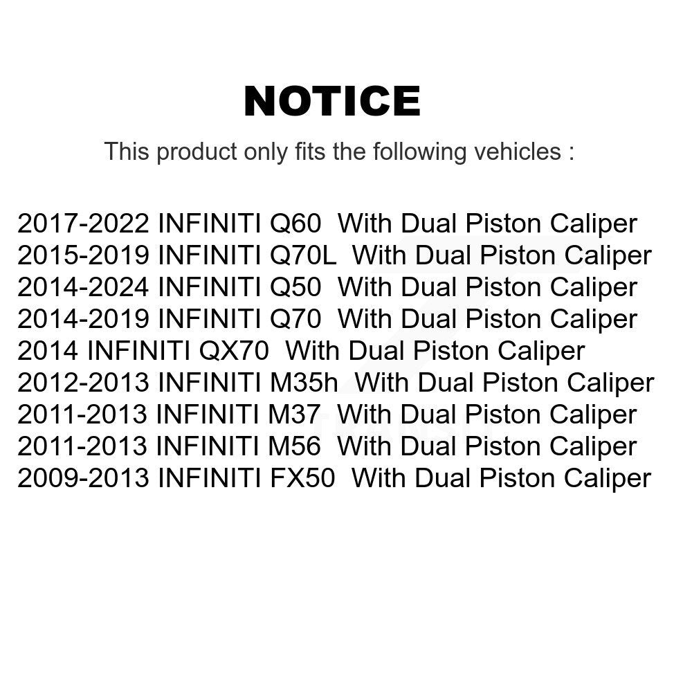 Rear Coat Brake Rotor Ceramic Pad Kit For INFINITI Q50 M37 Q60 Q70 Q70L QX70 M56
