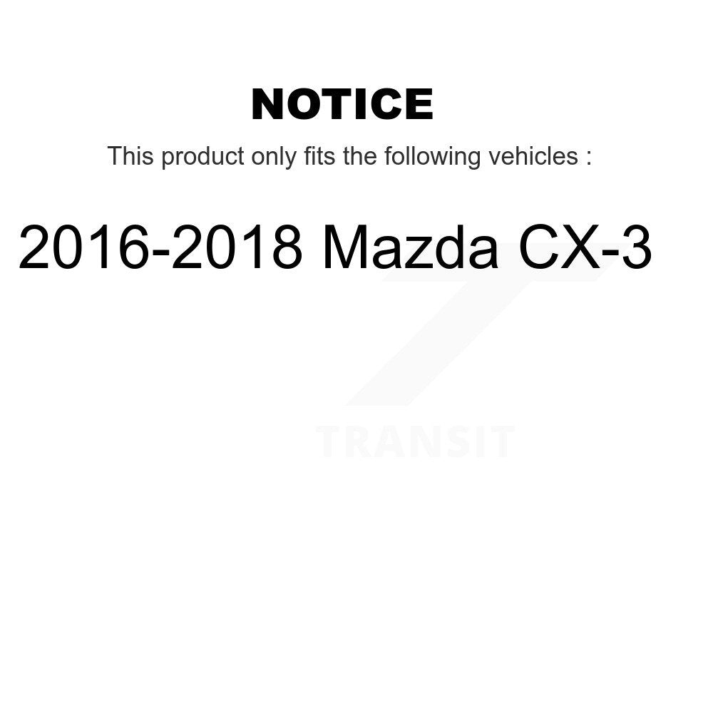 Kit de rotors de frein à disque à revêtement arrière et de plaquettes en céramique pour Mazda CX-3 2016 – 2018 