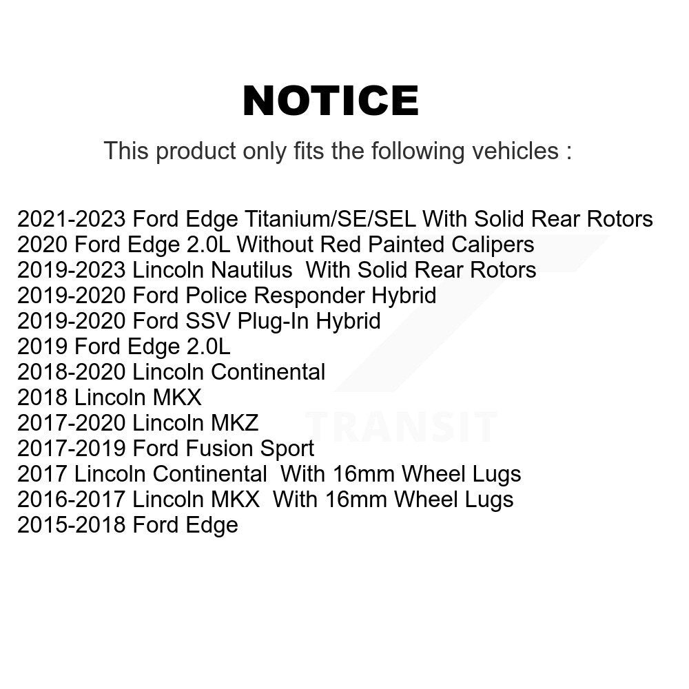 Rear Coated Brake Rotor Ceramic Pad Kit For Ford Edge Fusion Lincoln Nautilus MKX MKZ SSV KGT-101681